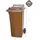Proregal 2-Rad-Mülltonne MGB HDPE-Kunststoff 120 Liter Braun