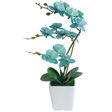 YSZL Künstliche Phalaenopsis-Orchidee aus Seide, 38,1 cm hoch, goldblau