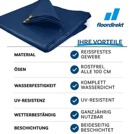 Floordirekt Abdeckplane 3 x 4 m Blau