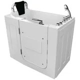 AcquaVapore Whirlpool-Badewanne AcquaVapore Sitzwanne Whirlpool Badewanne Tür S08WP-TH-A-L 68x110cm, (1-tlg) weiß