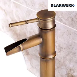 klarwerk YURI Wasserfall Wasserhahn Messing Gold