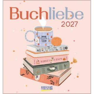 Korsch Verlag Buchliebe 2027: aufstellbarer Postkartenkalender mit herauslösbaren Postkarten