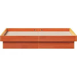 vidaXL Massivholzbett mit LED-Beleuchtung Wachsbraun 120x190 cm Kiefer