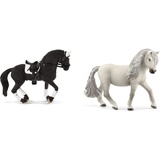 SCHLEICH 42457 Friese Hengst Reitturnier, für Kinder ab 5-12 Jahren, HORSE Club - Spielset & 13942 Islandpony Stute, für Kinder ab 5-12 Jahren, HORSE Club - Spielfigur