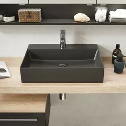 Laguna Squared Keramik-Aufsatzwaschtisch | Carbone matt