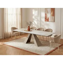 vente-unique LOZIPA 240 x 76 x 90 cm beige/weiß