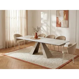 vente-unique LOZIPA 240 x 76 x 90 cm beige/weiß