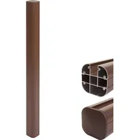MCW Alu-Pfosten Savoie-WPC-Zaun, Pfeiler Pfahl, Stecksystem ~ 98cm, braun