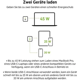 Belkin 45W Dual USB-C Ladegerät, Power Deliver, PPS, weiß, universal