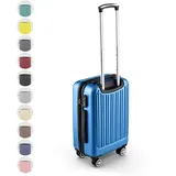 Easy Move ABS Hartschalenkoffer [ERGONOMISCH & SICHER] - Großer Trolley Koffer mit 360° Rädern, Zahlen Schloss - reisekoffer groß, hartschalenkoffer, Luggage (Light Blue, 54cm) *