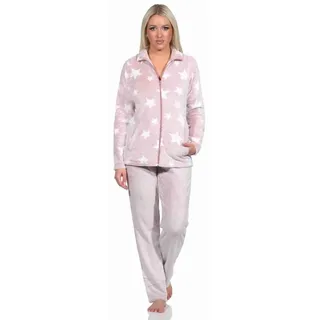 normann Hausanzug in Sterneoptik aus kuschelig warmen Coralfleece - 76707 rosa | Gr.: 36-38