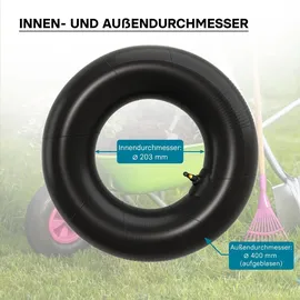 Wiltec Schlauch für Rasenmäherreifen 16 x 6,50 – 8