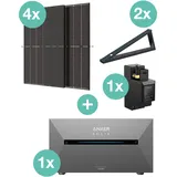 ANKER SOLIX SET3 - Balkonkraftwerk, 1760 W + SOLIX 2 E1600 Pro 1,6 kWh + Montageset