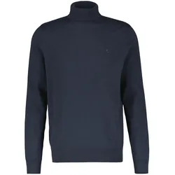 Rollkragenpullover LERROS "LERROS Rollkragen-Strickpullover", Herren, Gr. XL, blau (classic navy), 100% Baumwolle, ohne Ausschnitt, Langarm, Pullover