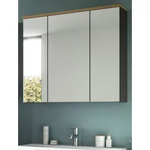 inn.furn Badezimmer Spiegelschrank in Eiche und Grau 80 cm Cooper