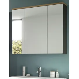 inn.furn Badezimmer Spiegelschrank in Eiche und Grau 80 cm Cooper