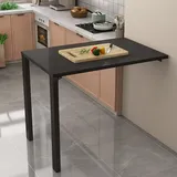 Nordivo Wandklapptisch,Wandklapptisch Küche,Klapptisch Wandmontage,Klapptisch Küche,Wandschreibtisch,Klapptisch Holz,Klappbarer Schreibtisch,Wand Montierter Klapptisch,Platzsparender(Black,75x40cm)