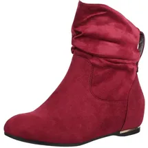 Elara Damen Stiefeletten Boots Keilabsatz Chunkyrayan C270 Bordeauxrot-40 - 40 EU