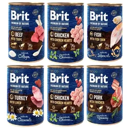 BRIT Premium by Nature Geschmacksmischung 6x400 g natürliches Hundefutter