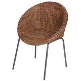 Casa Moro Rattanstuhl Runder Rattan Sessel Cintra Braun, Natürlich & Nachhaltig braun