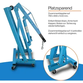 BITUXX Werkstatt Hebekran 2000 kg Stahl