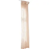 Loberon Gardine Pepy, hübscher Muschel-Print, maritimes Flair, mit Bindebändern, Fensterdekoration, Vorhang, Leinen, rosa/weiß