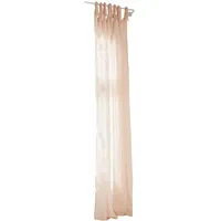 Loberon Gardine Pepy, hübscher Muschel-Print, maritimes Flair, mit Bindebändern, Fensterdekoration, Vorhang, Leinen, rosa/weiß