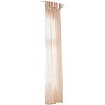 Loberon Gardine Pepy, hübscher Muschel-Print, maritimes Flair, mit Bindebändern, Fensterdekoration, Vorhang, Leinen, rosa/weiß