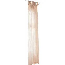 Loberon Gardine Pepy, hübscher Muschel-Print, maritimes Flair, mit Bindebändern, Fensterdekoration, Vorhang, Leinen, rosa/weiß