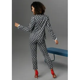 Aniston SELECTED Jerseyblazer in dunkelblau-grau | Gr.: 48