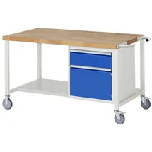 Rau Werkbank Stahl 1500x900x880mm bunt 1 Schublade 1 Tür fahrbar