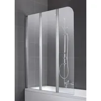 WELLTIME Badewannenaufsatz WELLTIME "Summer", grau (chromfarben), B:120cm H:150cm, Duschwände, Duschabtrennung für Badewanne, Spritzschutzwand für Badewanne