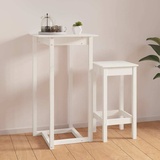 vidaXL Bartisch Weiß 60x60x110 cm Massivholz Kiefer
