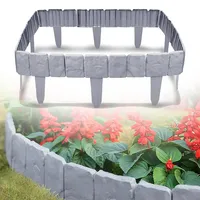XMTECH Rasenkante Steinoptik Grau 17,5m Gartenbegrenzung Kunststoff