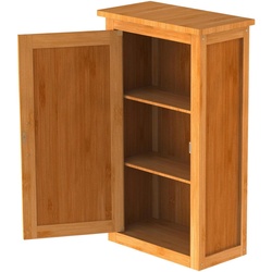 Carryhome Oberschrank, Holz, Bambus, 2 Fächer, 40.0×70.0x20.0 cm, Badezimmer, Badezimmerschränke, Hängeschränke