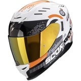 Scorpion Exo-520 Evo Air Titan Integralhelm - Weiß/Orange/Schwarz - M