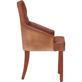 vidaXL Esszimmerstühle 4 Stk. Braun Echtes Ziegenleder