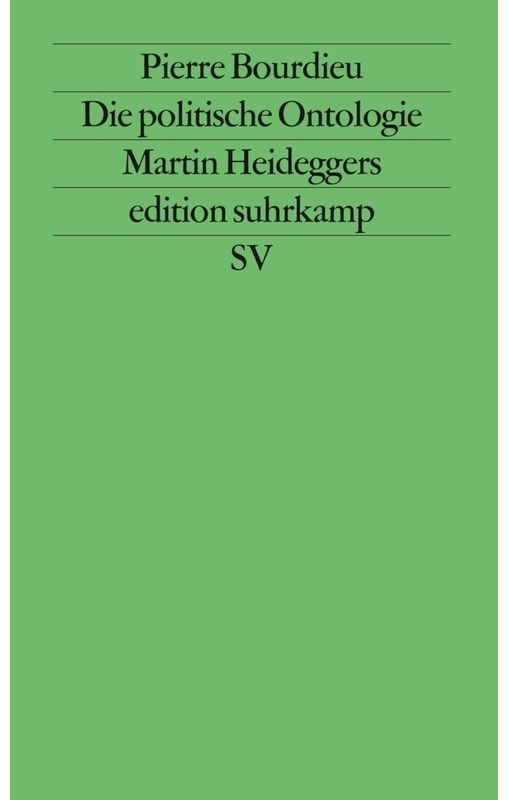 Die Politische Ontologie Martin Heideggers - Pierre Bourdieu, Taschenbuch