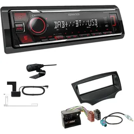 EHO Kenwood KMM-BT408DAB 1-DIN Digital Media Receiver Autoradio mit Einbauset für Ford KA ab 2008 schwarz