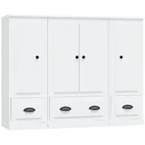 vidaXL Highboards 3 Stk. Weiß Holzwerkstoff