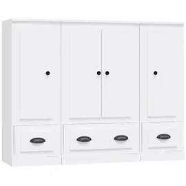 vidaXL Highboards 3 Stk. Weiß Holzwerkstoff