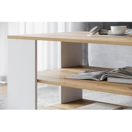 P & B Couchtisch Narobi-I ca. 100x45x60 cm, Eiche/Weiß