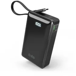 SBS TTBB20000LCDTCPD20K, 20000 mAh, Adaptive Fast Charging, Power Delivery, 20 W