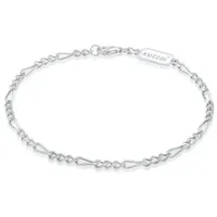 KUZZOI Armband 925 Sterling Silber Figaro in Silber | Gr.: 23 cm