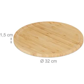 Relaxdays Schneidebrett-Set Holz 4-tlg. Ø 32 cm Braun