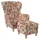 Supellex Ohrensessel Sofia mit Hocker Polyester 70 x 100 x 80 cm mehrfarbig