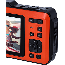 Rollei Sportsline 64 Selfie Unterwasserkamera Orange, k.A. opt. Zoom, 2.8 cm Rückseite, 2 Vorderseite