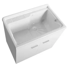 a&n&a aQualine Ausgussbecken Kunststoff Weiß 800 x 500 mm Handbetätigung