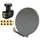 PremiumX DELUXE 100 cm Anthrazit Sat Antenne Satelliten Schüssel Spiegel Alu mit einem Quad LNB 4 Teilnehmer für den Direktanschluss mit F-Stecker