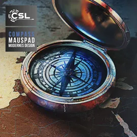 CSL Gaming Mauspad, XXL Schreibtischunterlage 900 x 400mm, Präzision & Geschwindigkeit, Compass